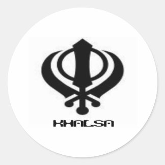 Punjabi Khanda Sikh Khalsa Design Merchandise Ronde Sticker
