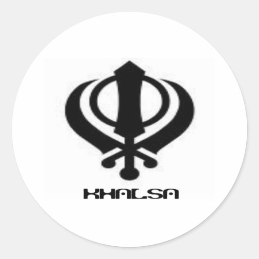 Punjabi Khanda Sikh Khalsa Design Merchandise Ronde Sticker (Voorkant)
