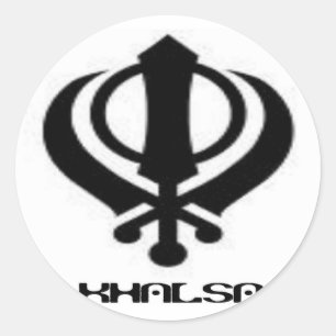 Punjabi Khanda Sikh Khalsa Design Merchandise Ronde Sticker