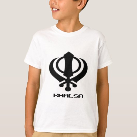 Punjabi Khanda Sikh Khalsa Design Merchandise T-shirt (Voorkant)
