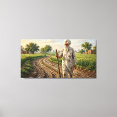 Punjabi Oude Man Premium Ingepakt Canvas Afdruk (Voorkant)