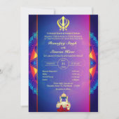 Punjabi Sikh Bruiloft Anand Karaj Golden Kaart (Voorkant)