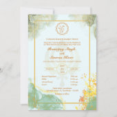 Punjabi Sikh Bruiloft Anand Karaj Golden Kaart (Voorkant)