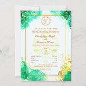 Punjabi Sikh Bruiloft Anand Karaj Golden Kaart (Voorkant)