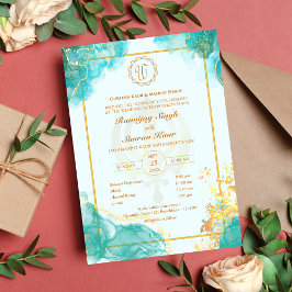 Punjabi Sikh Bruiloft Anand Karaj Golden Kaart