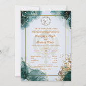 Punjabi Sikh Bruiloft Anand Karaj Golden Kaart (Voorkant)