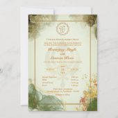 Punjabi Sikh Bruiloft Anand Karaj Golden Kaart (Voorkant)