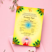 Punjabi Sikh Bruiloft Anand Karaj Peacock Feather Kaart