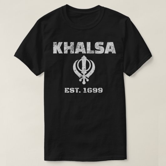 Punjabi Sikh Khanda Khalsa, opgericht in 1699 T-shirt (Design voorkant)