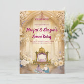 Punjabi Trouwkaarten Sikh uitnodigingen Digitaal (Staand voorkant)