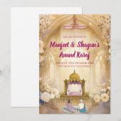 Punjabi Trouwkaarten Sikh uitnodigingen Digitaal (Voorkant / Achterkant)