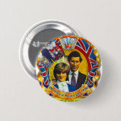 Punk 80'koninklijke bruiloft Charles en Di Ronde Button 5,7 Cm (Voorkant /achterkant)