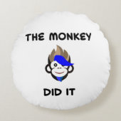 Punk Aap Leuke Dierenkwekerij kinder kamer decor Rond Kussen (Voorkant)