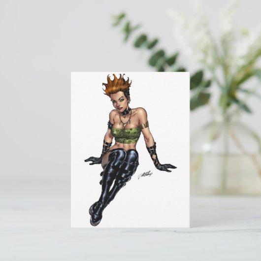 Punk alternatief meisje van Al Rio Briefkaart (Staand voorkant)