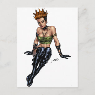 Punk alternatief meisje van Al Rio Briefkaart