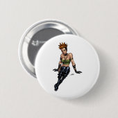 Punk alternatief meisje van Al Rio Ronde Button 5,7 Cm (Voorkant /achterkant)
