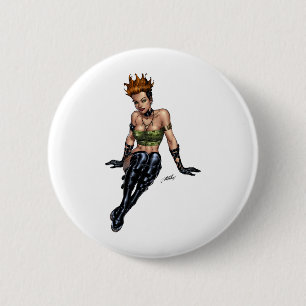 Punk alternatief meisje van Al Rio Ronde Button 5,7 Cm