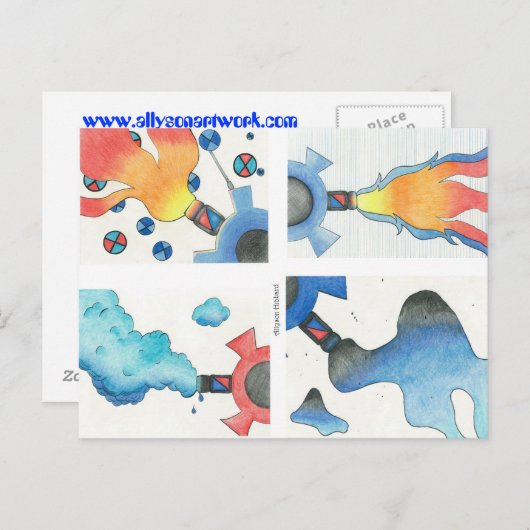 Punk Briefkaart stoomstaal (Voorkant / Achterkant)