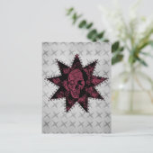 Punk Briefkaart van de schedel (donkerroze) (Staand voorkant)