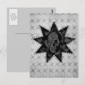 Punk Briefkaart van de schedel (grijs) (Voorkant / Achterkant)