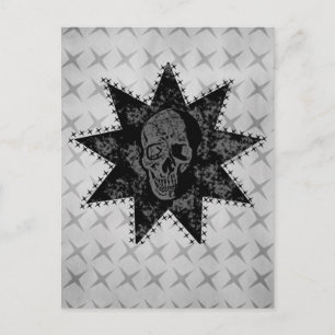 Punk Briefkaart van de schedel (grijs)