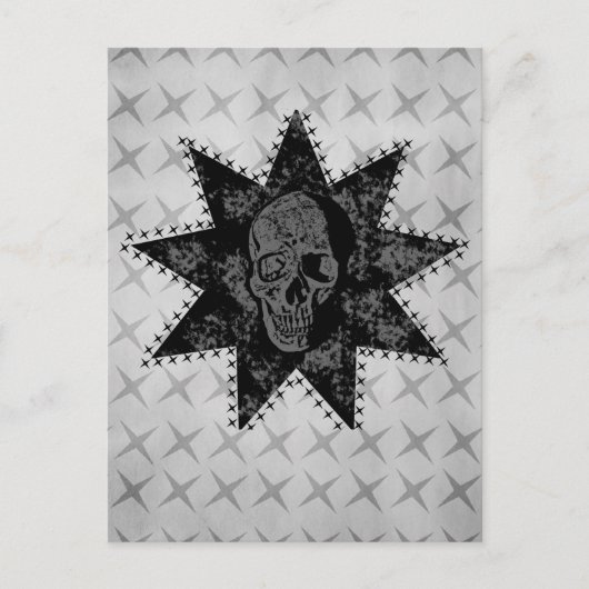 Punk Briefkaart van de schedel (grijs) (Voorkant)