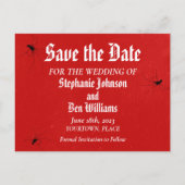 Punk bruiloft Save the Date Red Aankondigingskaart (Achterkant)
