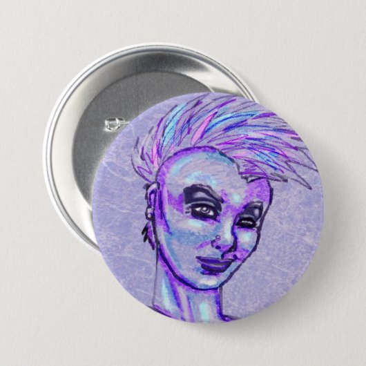 Punk Button Girl Sketch (Voorkant /achterkant)