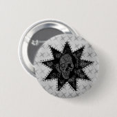 Punk Button van de schedel (grijs) (Voorkant /achterkant)