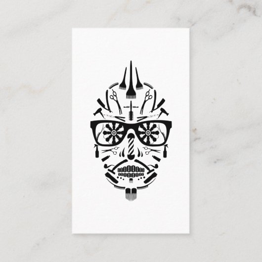 punk calavera visitekaartje (Achterkant)