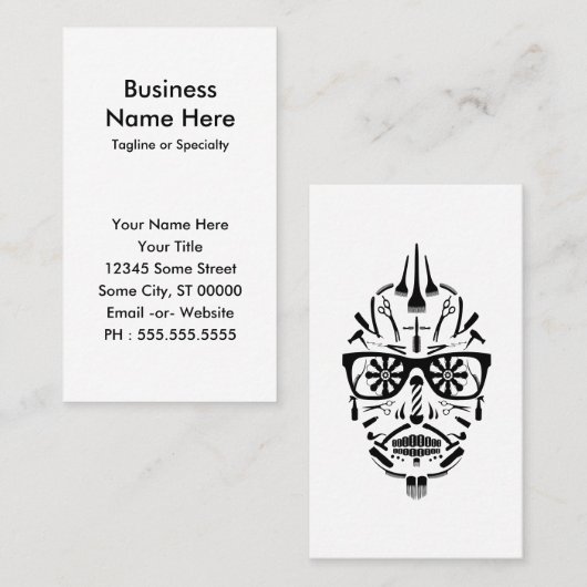 punk calavera visitekaartje (Voorkant / Achterkant)