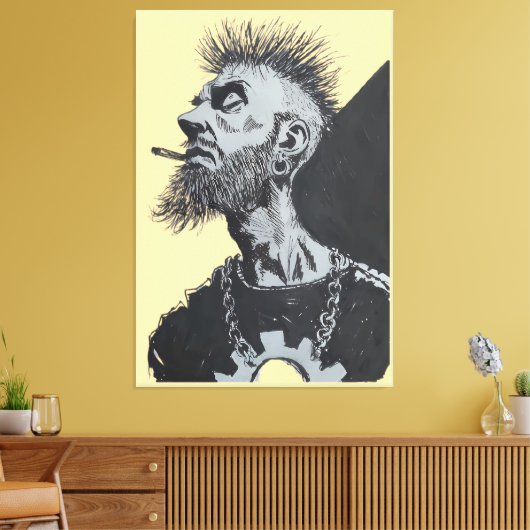 Punk  canvas afdruk (Insitu (Woonkamer))