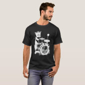 Punk Cat Playing Drums 2 T-shirt (Voorkant volledig)