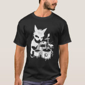Punk Cat Playing Drums 5 T-shirt (Voorkant)