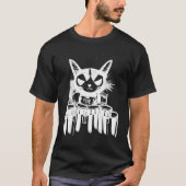 Punk Cat Playing Drums Art T-shirt (Voorkant)