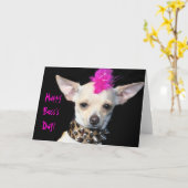 Punk Chihuahua Happy boss's day wenskaart Kaart (Gele Bloem)
