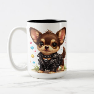 Punk Chihuahua-stijl koffiemok Tweekleurige Koffiemok