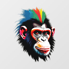 Punk chimp raamsticker