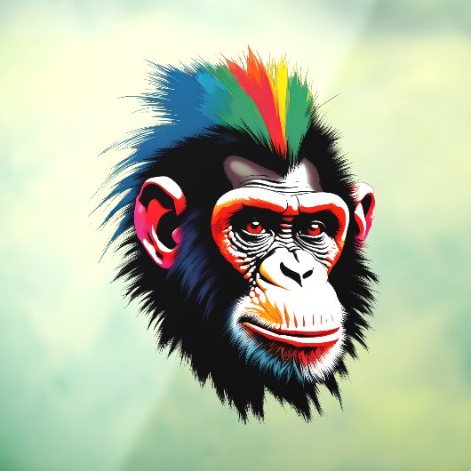 Punk chimp raamsticker (Vel 3)