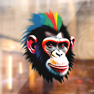 Punk chimp raamsticker