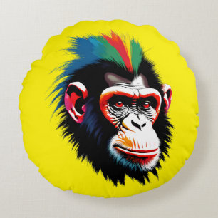 Punk chimp rond kussen