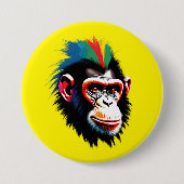 Punk chimp ronde button 7,6 cm (Voorkant)