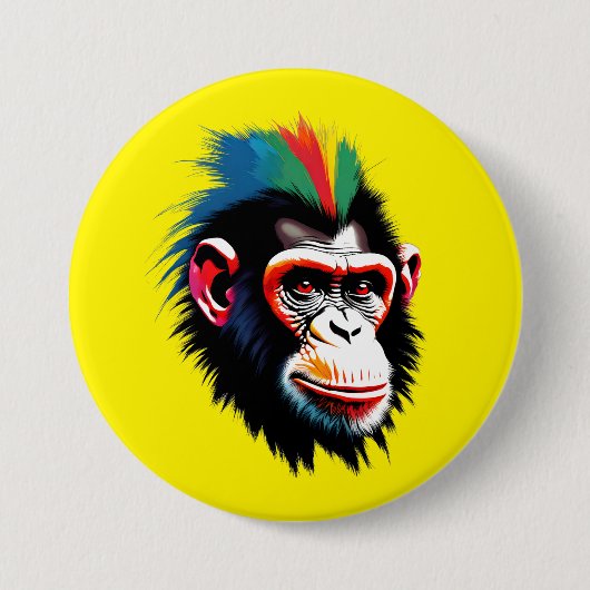 Punk chimp ronde button 7,6 cm (Voorkant)