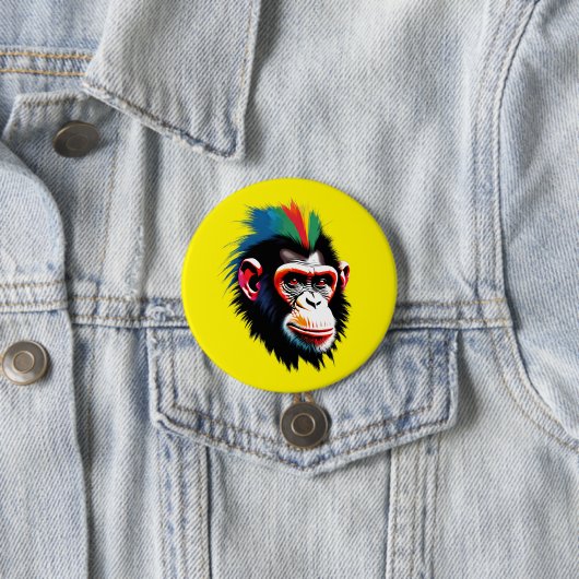 Punk chimp ronde button 7,6 cm (In situ)