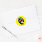 Punk chimp ronde sticker (Envelop)