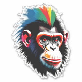 Punk chimp sticker