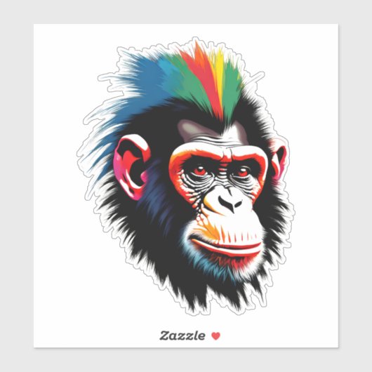 Punk chimp sticker (Vel)