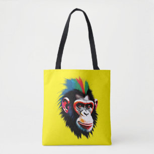 Punk chimp tote bag