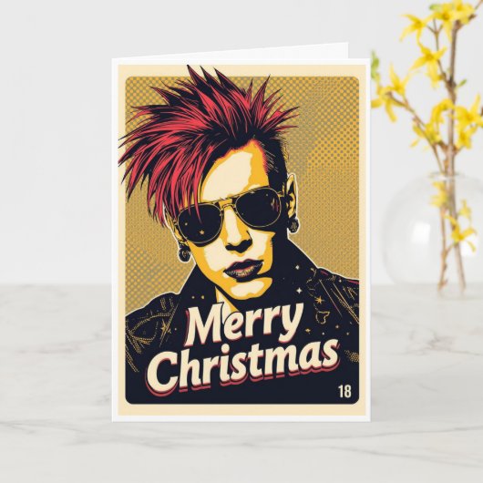 punk christmas card kaart (Gele Bloem)