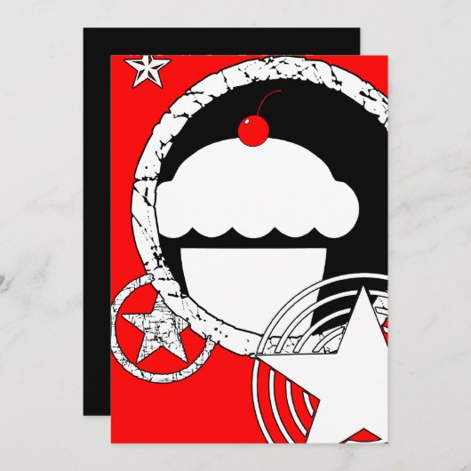 punk cupcake kaart (Voorkant / Achterkant)